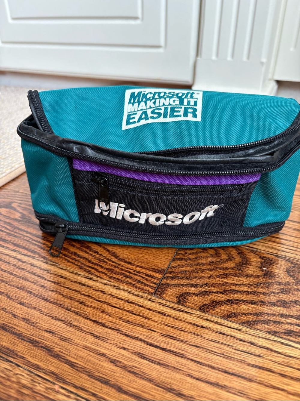 Microsoft Teal, Black & Purple Logo Fanny Pack